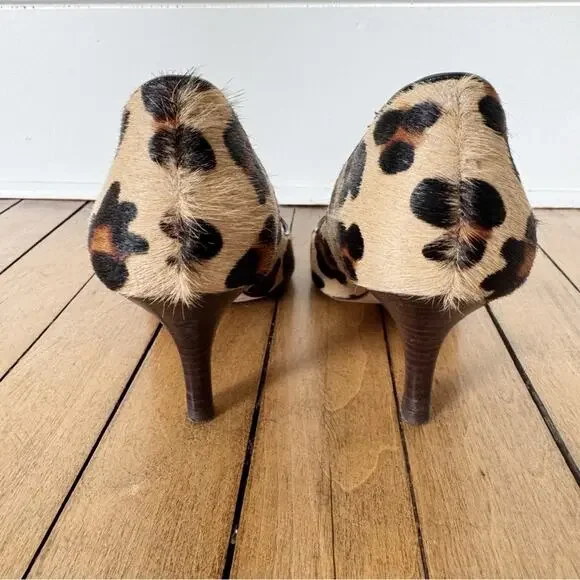Boden Leopard Calf Hair Pointed Toe Pumps Heels 37 / 7 - Picture 4 of 9